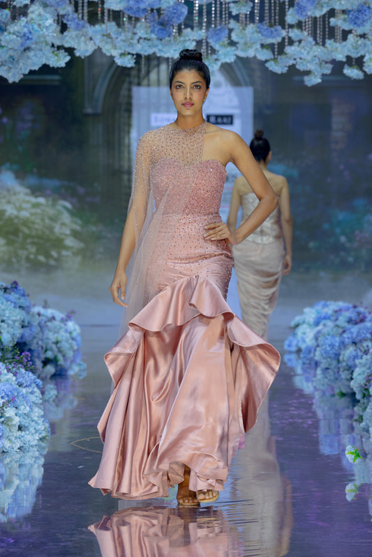 The Rosé Cascade Gown