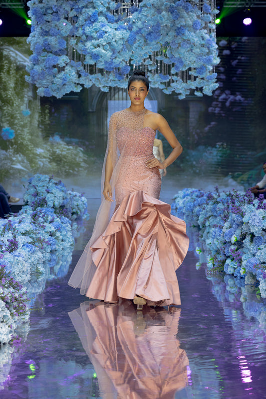 The Rosé Cascade Gown