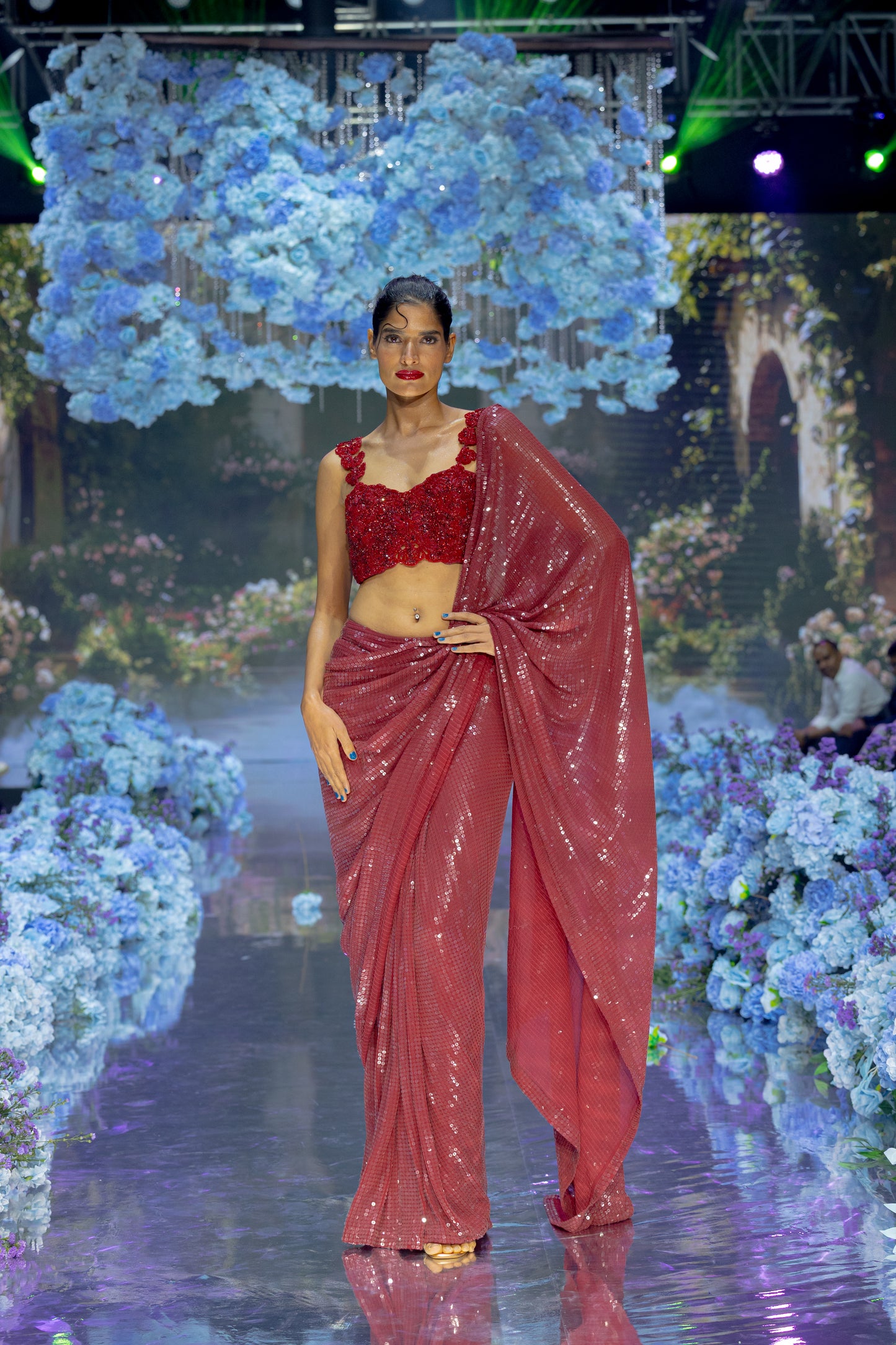 Crimson Reverie Sari