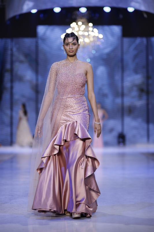 The Rosé Cascade Gown