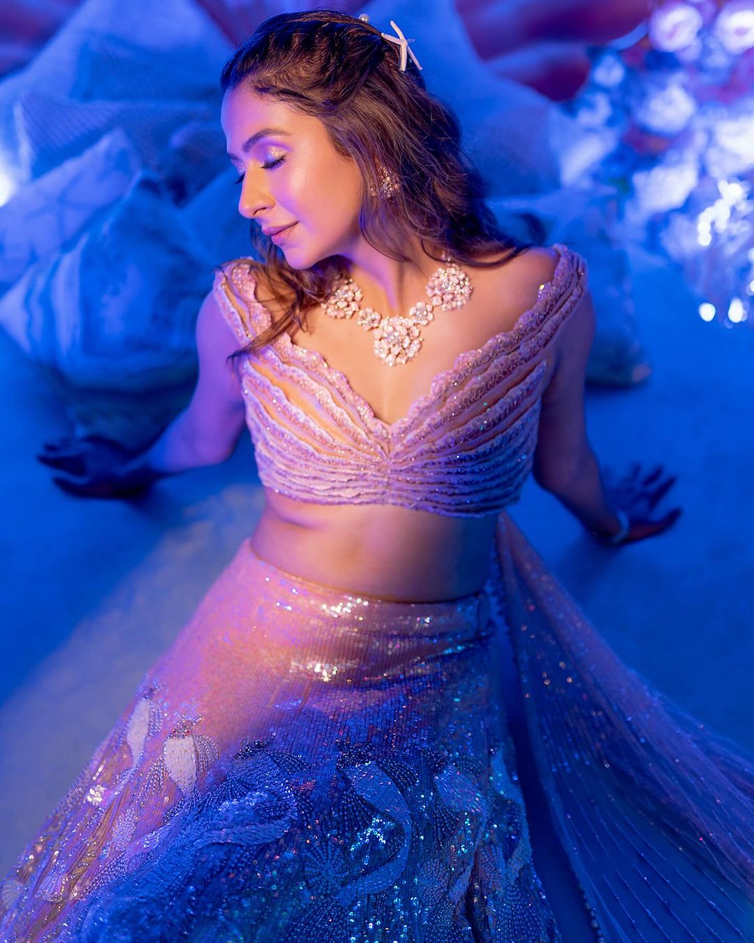Aquatic Lehenga (Price on Request)