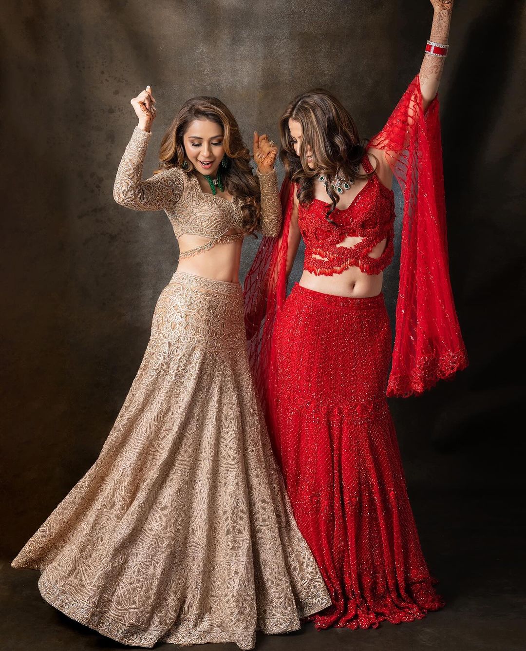 Gold sculpted lehenga (Price on Request)