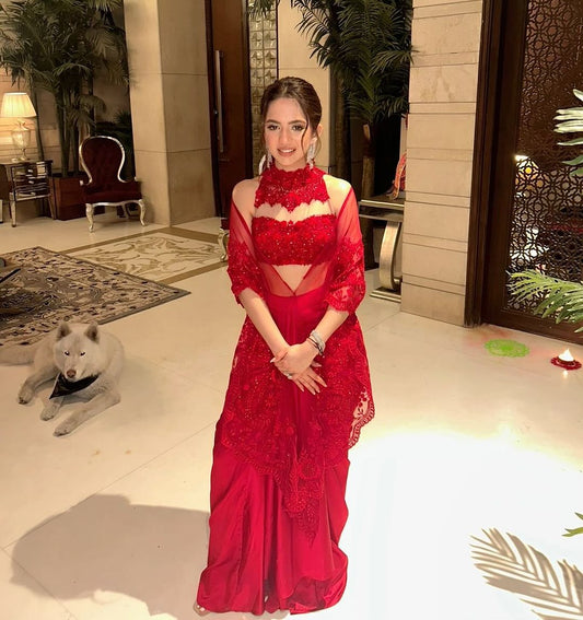 Red hot deconstructed sari