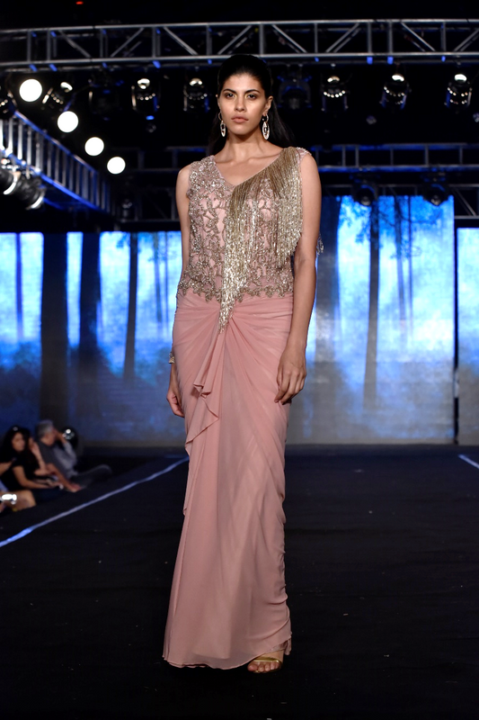 Onion Pink Tassel Saree