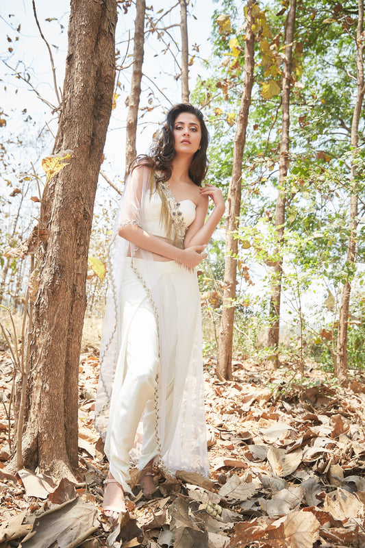 Kaftan with Bustier & Dhoti Pants