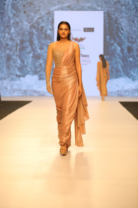 Glove full sleeves saree gown