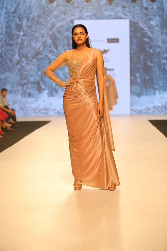 Glove full sleeves saree gown