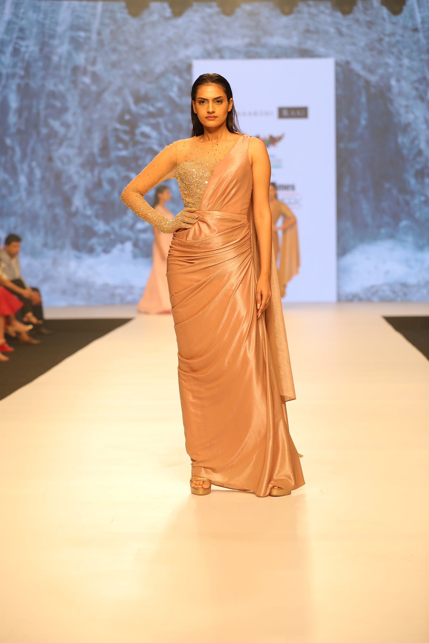Glove full sleeves saree gown