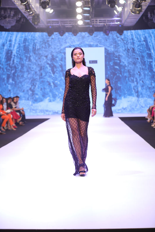 Straight fit embellished gown