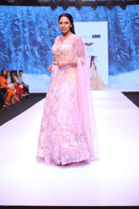 Floral lehenga with blouse and dupatta