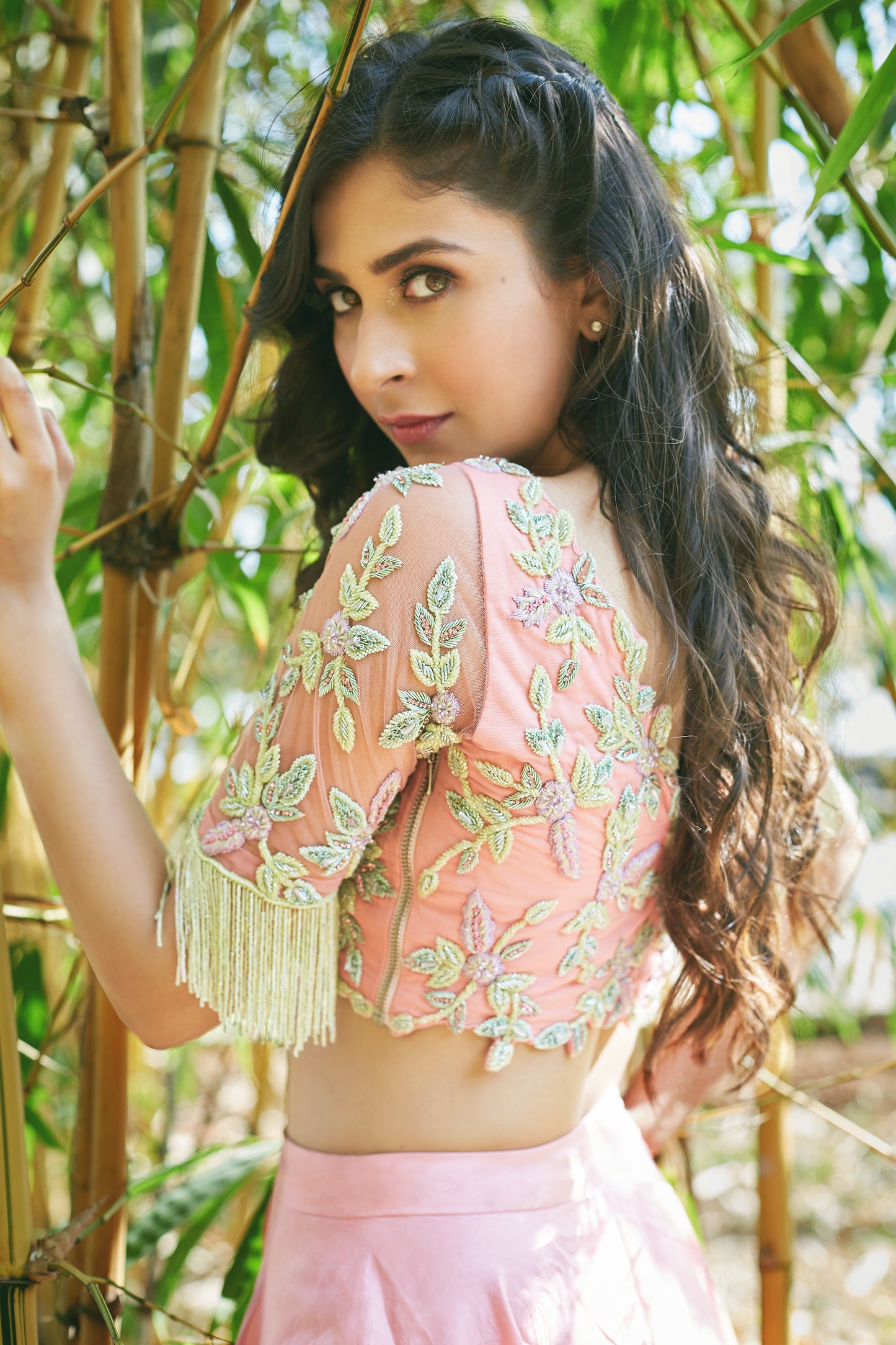 Multi color Blouse with lehenga