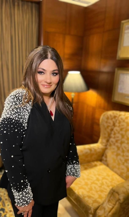 Black Pearl Embellished Pant Suit