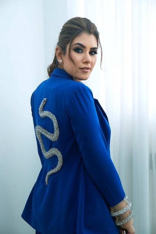 Royal Blue Serpentine Pantsuit