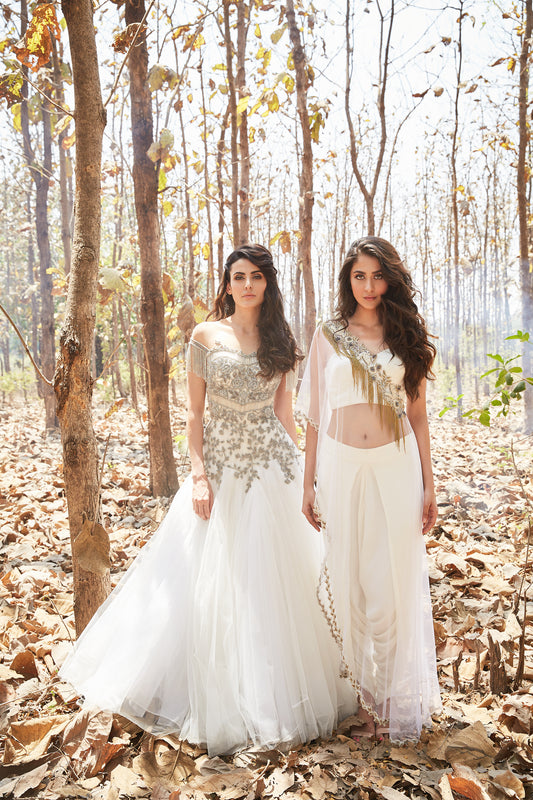 Kaftan with Bustier & Dhoti Pants