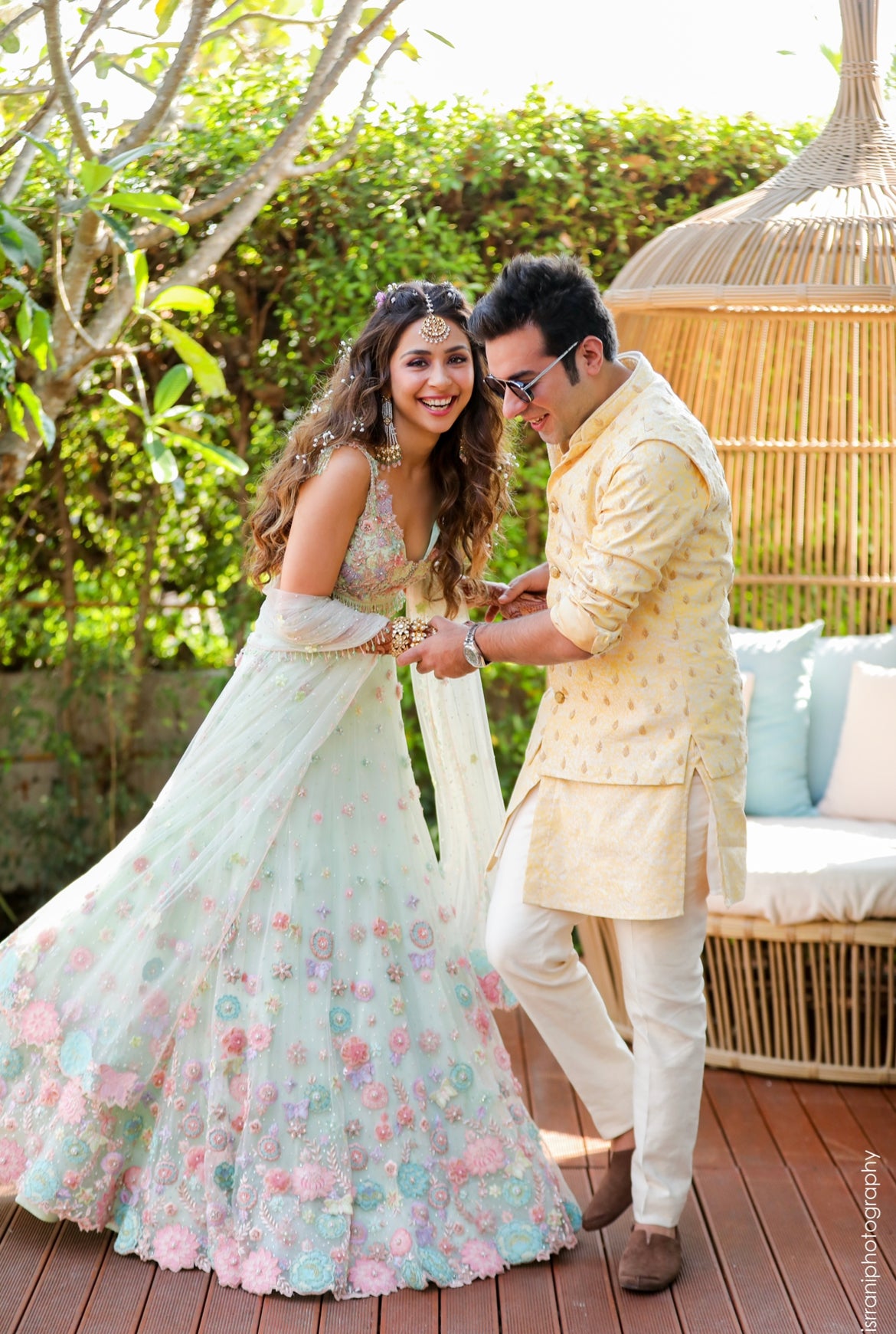 Lime Green Blouse, Lehenga & Dupatta