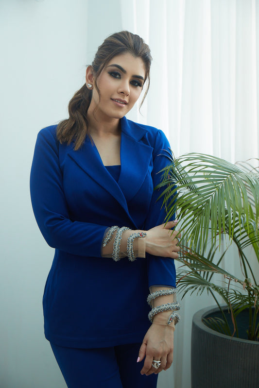 Royal Blue Serpentine Pantsuit