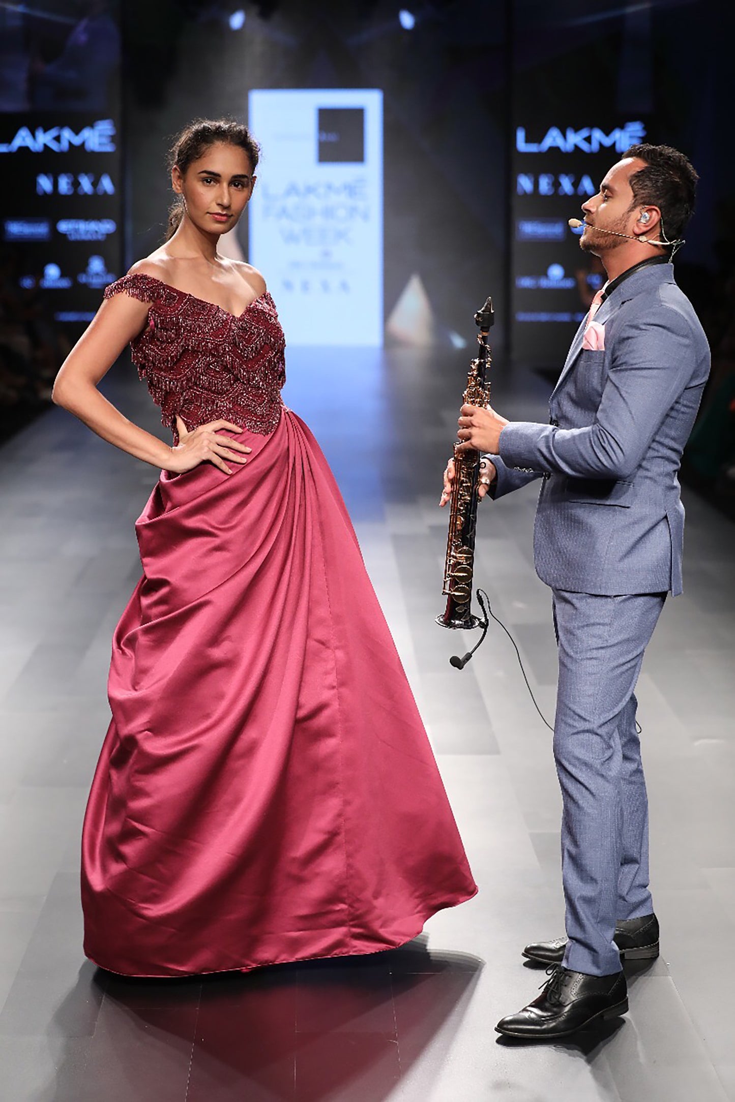 Off Shoulder Flounce Gown