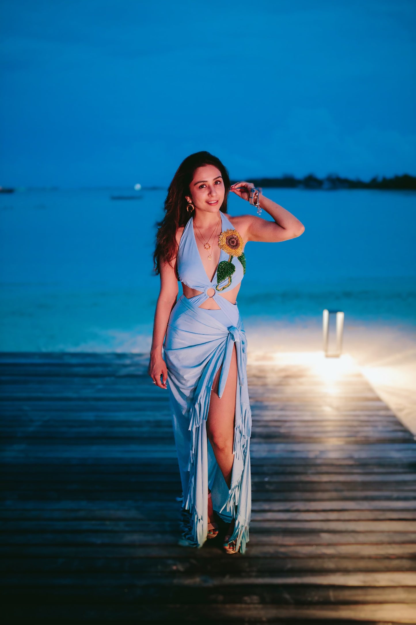 Cut Waist Bodysuit with Sarong