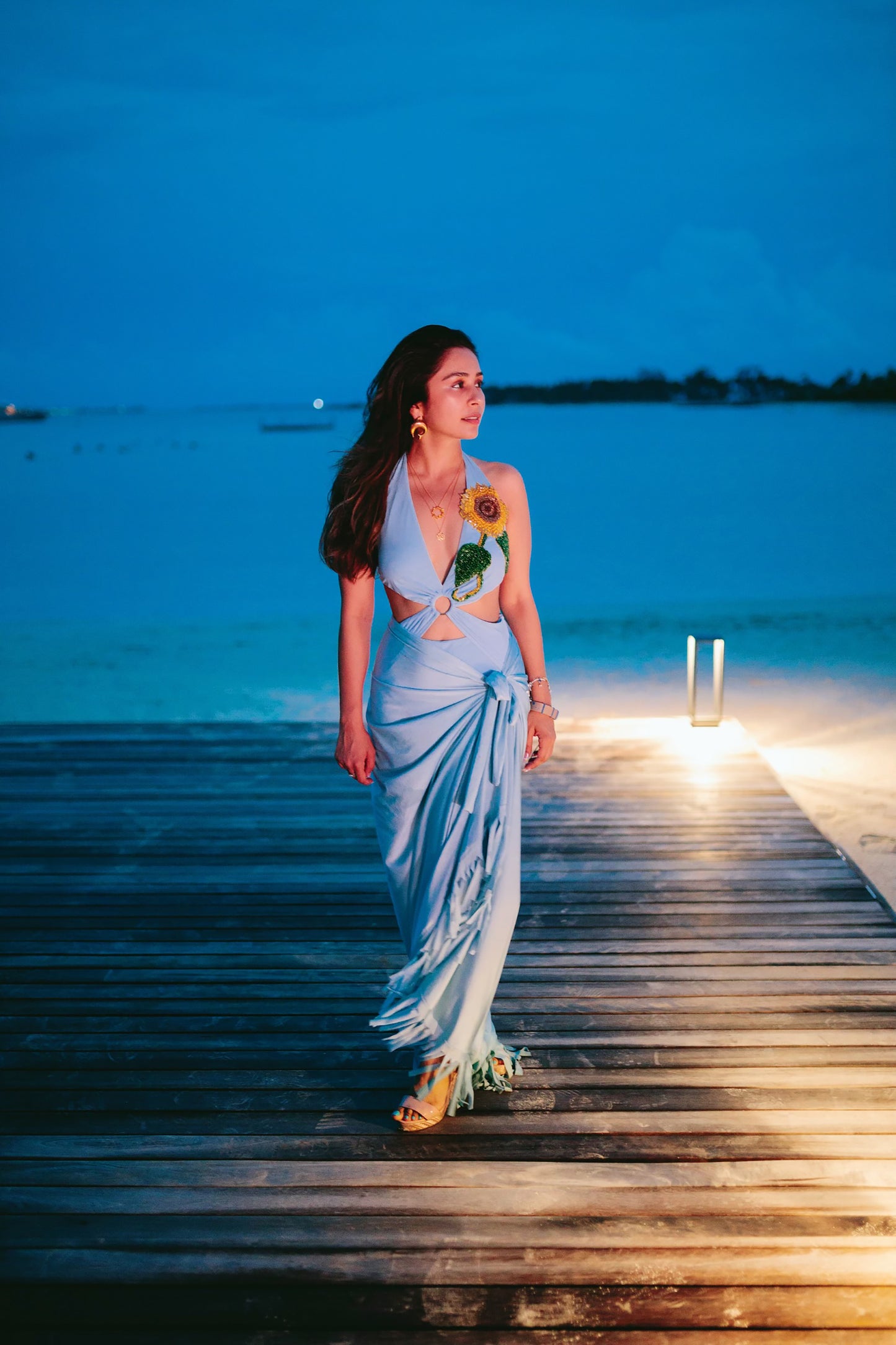 Cut Waist Bodysuit with Sarong