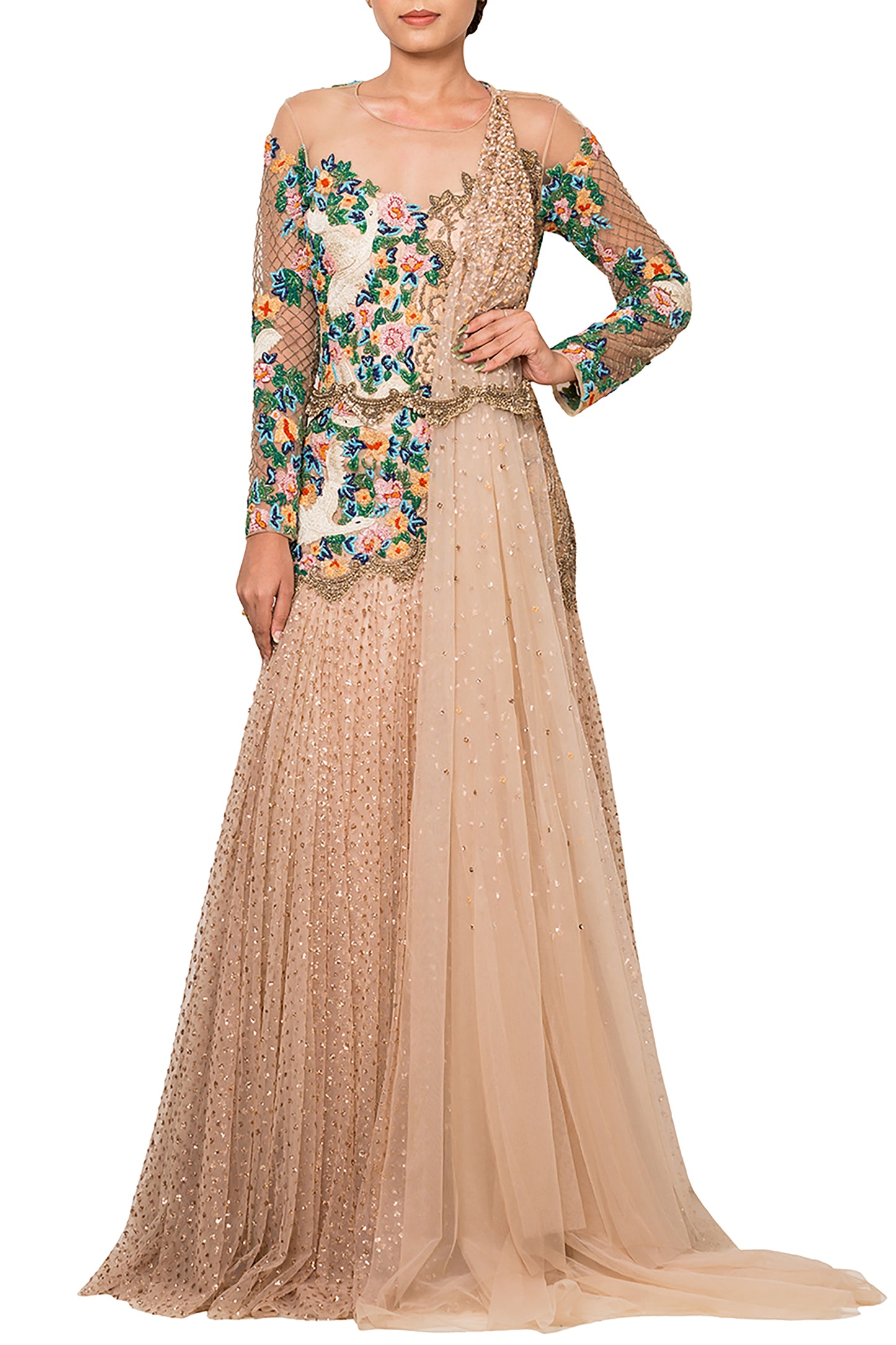 Flounce Gown with Embellishment