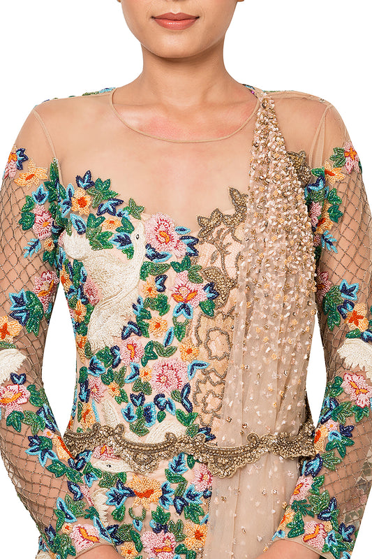 Flounce Gown with Embellishment