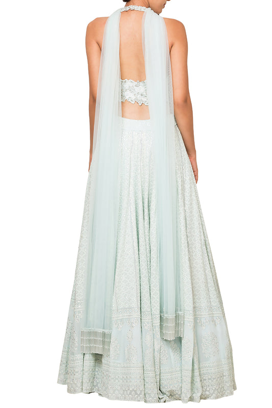 Frosty blue lehenga with blouse