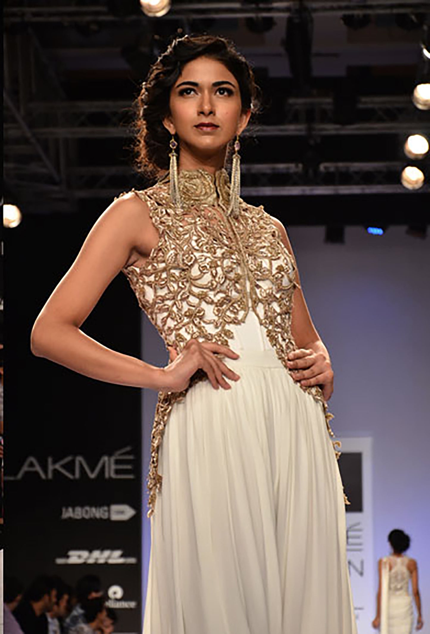 Rose Collared Cutwork Jacket with Gown