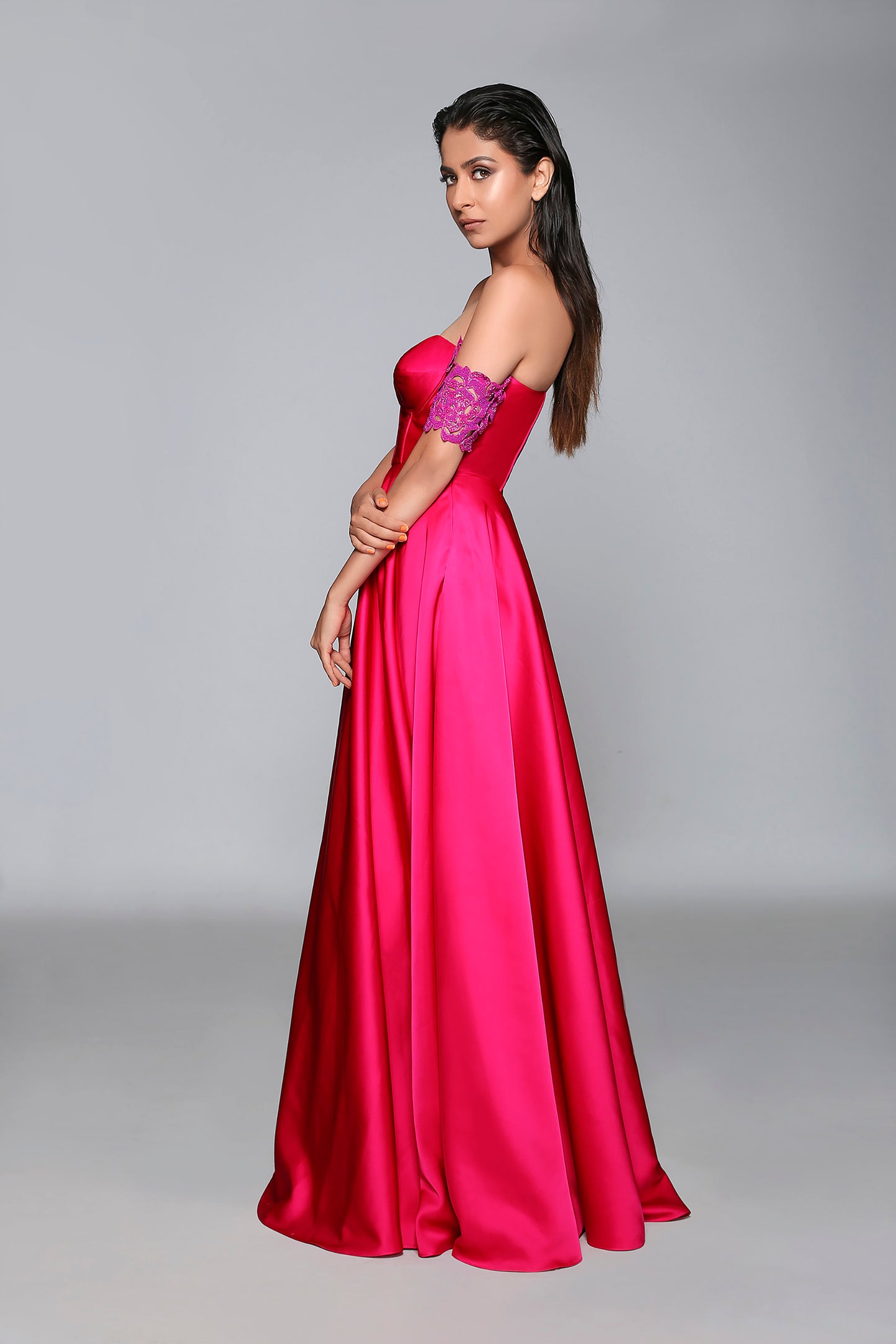 Off Shoulder Flounce Gown
