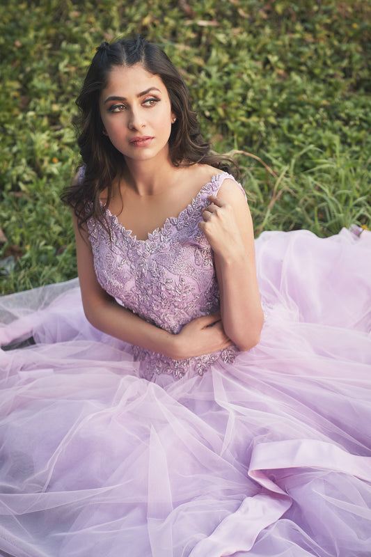 Lavender Ruffle Gown
