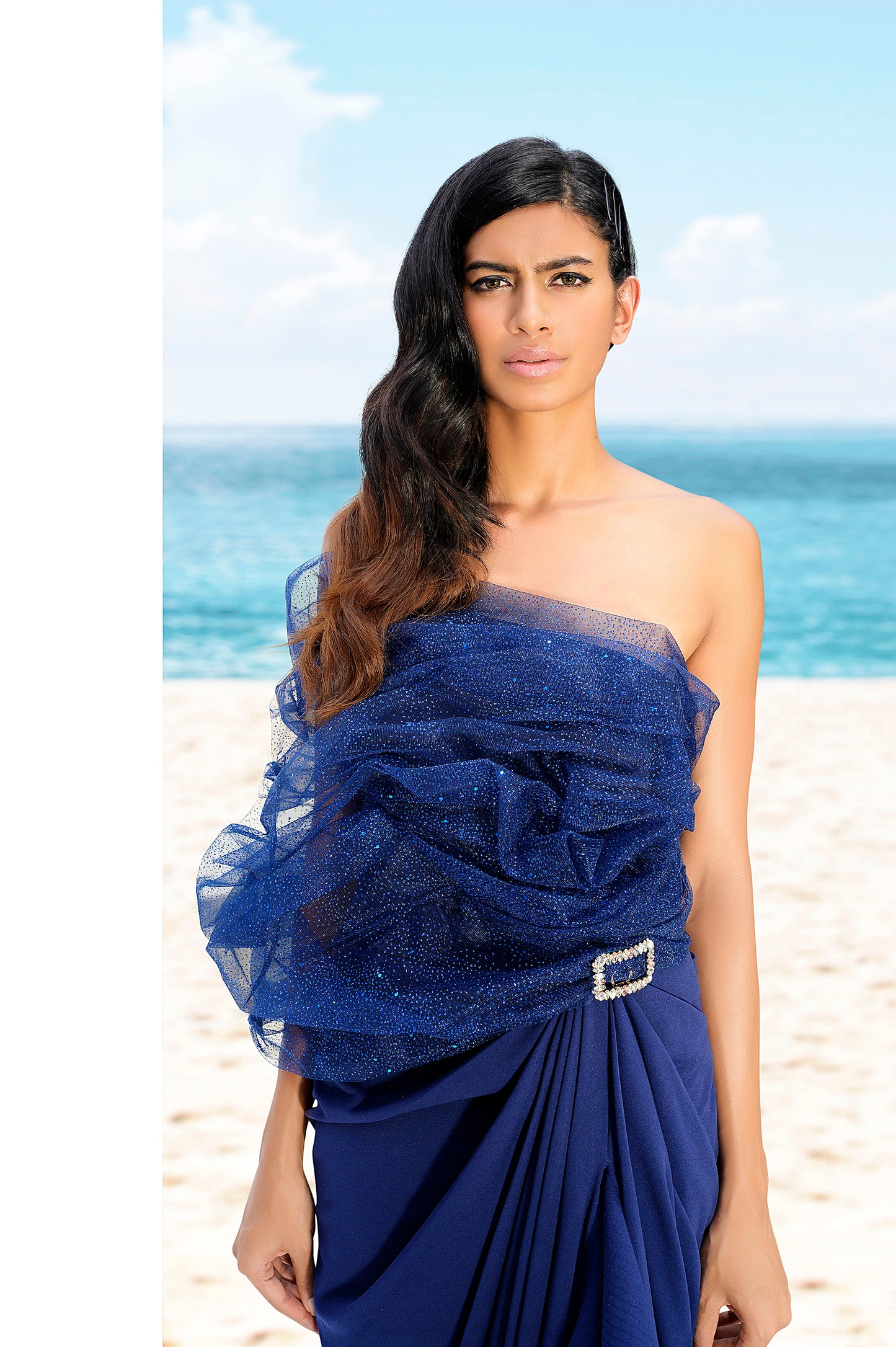 Tube ruffled top gown