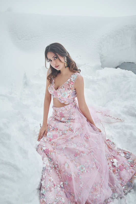 Alavia- Floral sorbet lehenga and blouse set
