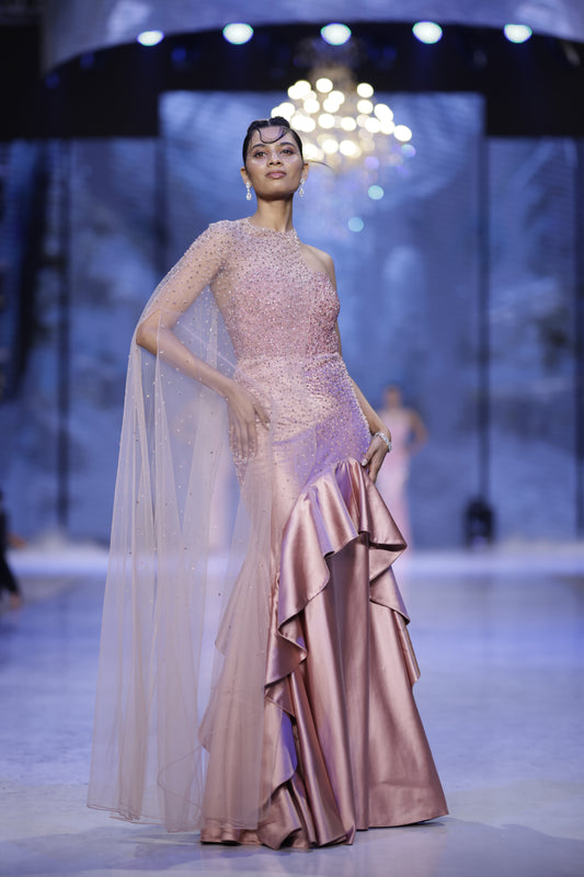 The Rosé Cascade Gown