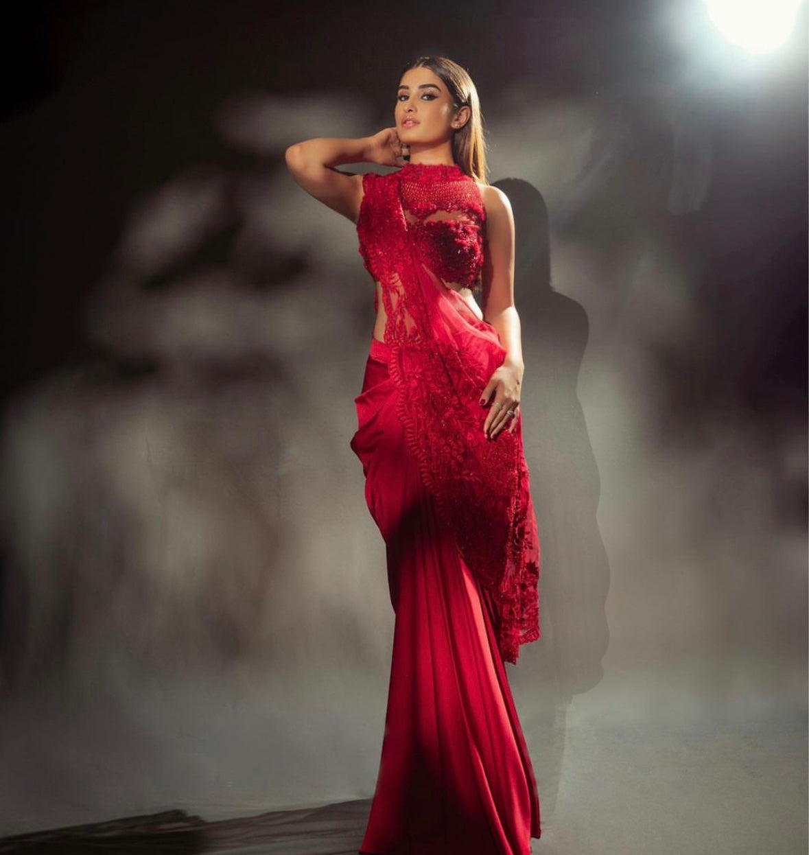 Red hot deconstructed sari