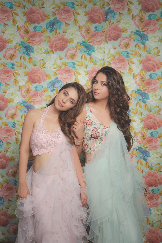 Ruffle Saree Gown