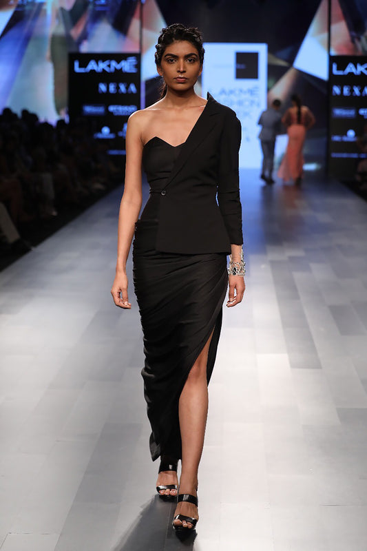 Blazer draped Gown