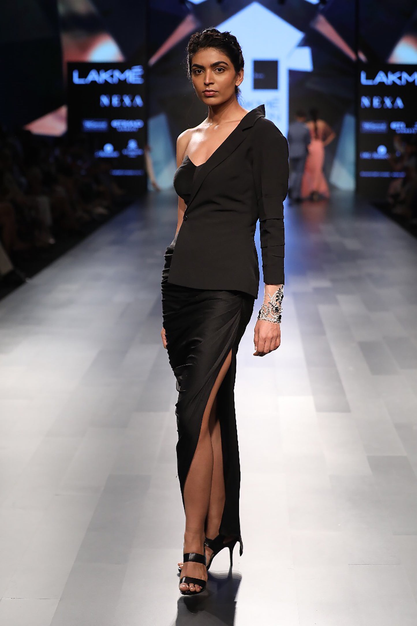 Blazer draped Gown