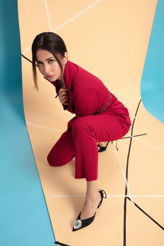 Pant Suit with Belt