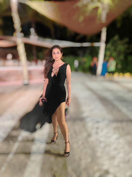 Bias Cut Slit Gown